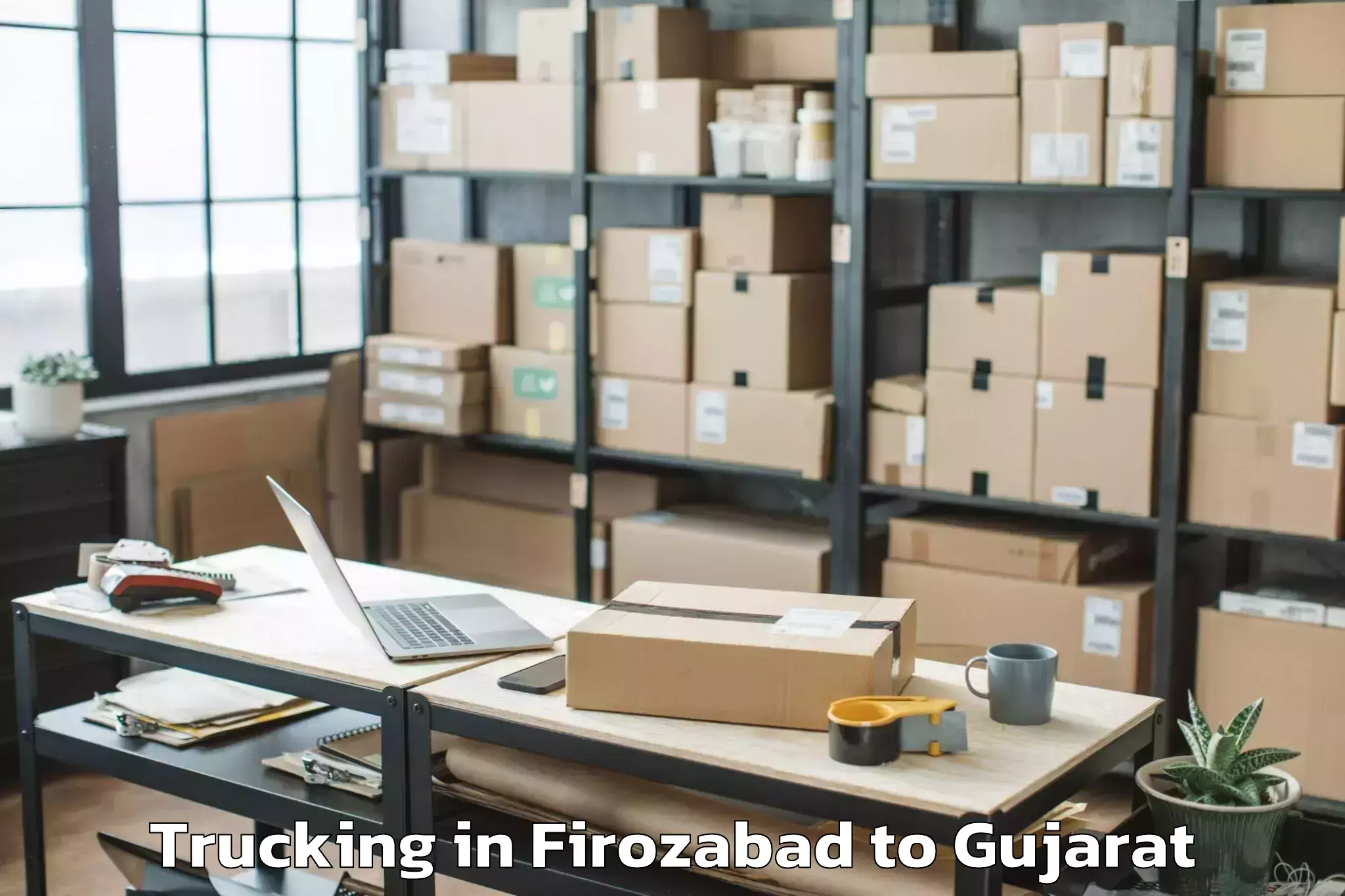 Easy Firozabad to Upleta Trucking Booking